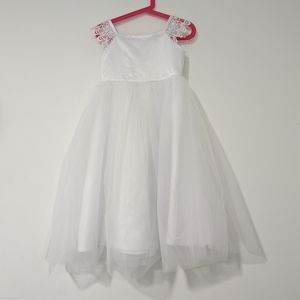 Lace cap sleeve flower girl dress